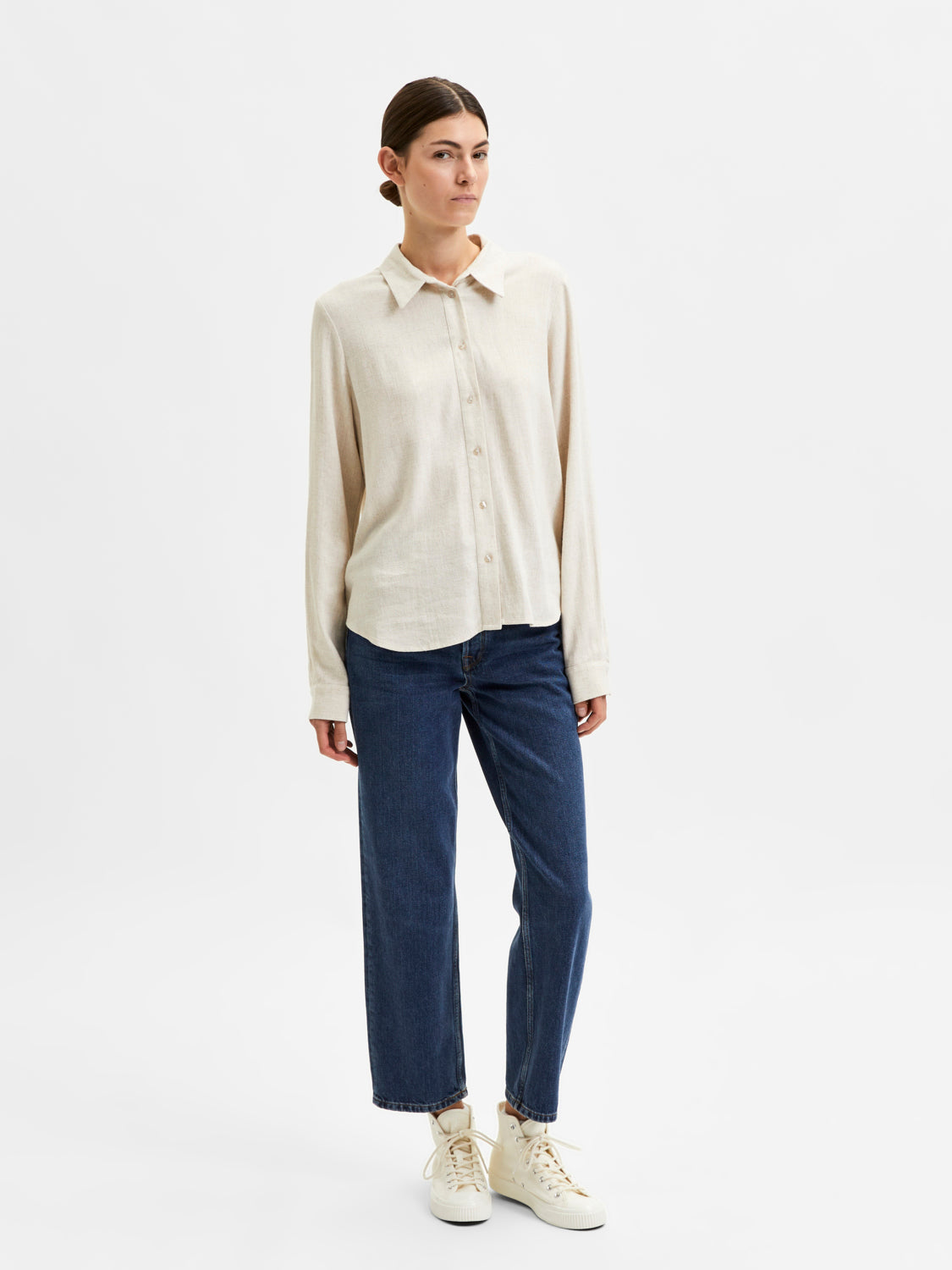 Viva lin skjorte - Beige/ Sand